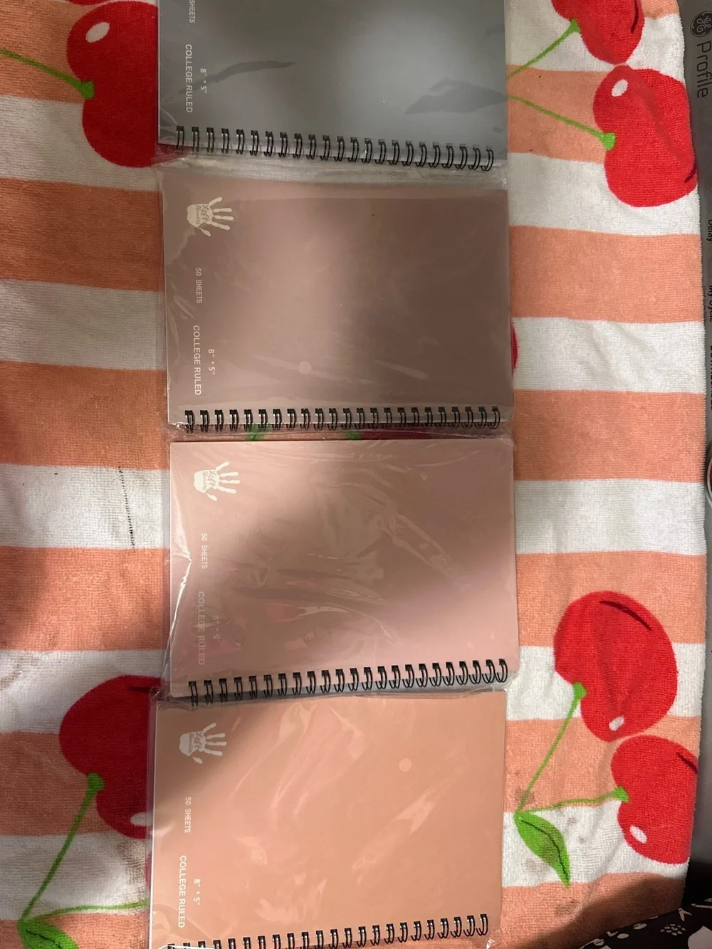 4 NEW Left Handed Spiral Notebook - 50 Sheets College Ruled